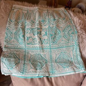 Etcetera Soutache Skirt - Tiffany Blue and White - Size 6
